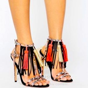 Asos snake print tassel hills